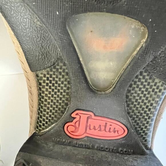 JUSTIN ankle boots, leather & suede slip on women’s size 5 1/2 - Picture 9 of 10